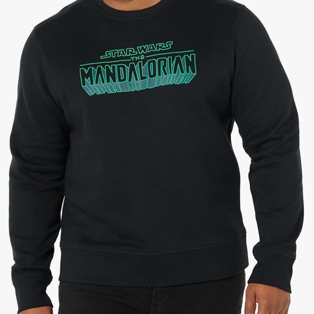 Star Wars men’s Mandalorian Black and Green Crewneck Sweater size XL‎ NWT
